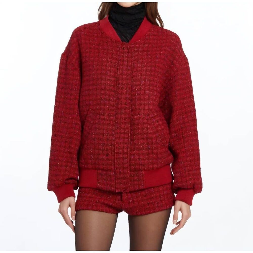NWT Amanda Uprichard Vero Bomber Jacket In Durham Tweed sz Small
